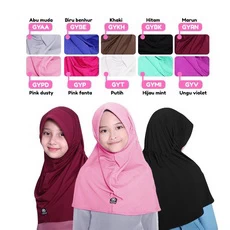 Kerudung Jilbab Anak Murah Polos Serut