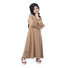 Gamis Anak Baju Muslim Anak Perempuan Polos Basic Jersey Adem Murah Cantik - Milo