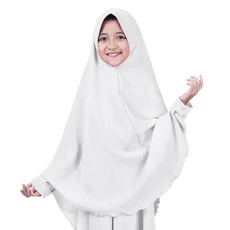 Kerudung Jilbab Anak Syar'i instant murah cantik - putih