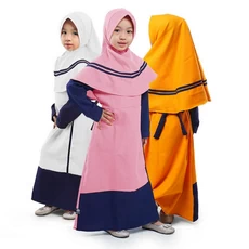 Gamis Anak Perempuan Kombinasi Garis - PM Series