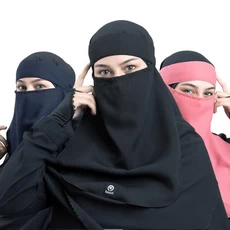 Cadar Niqab Bandana Polos Wollycrepe