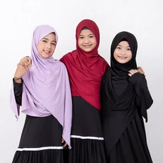 Jilbab Pashmina Instan Anak Jumbo Syari Polos Jersey