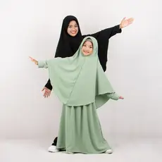 BEST SELLER Gamis Anak Crinkle Polos Premium Syari Manasik Haji