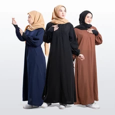 Gamis Abaya Basic Polos Syari Muslim Wolfis