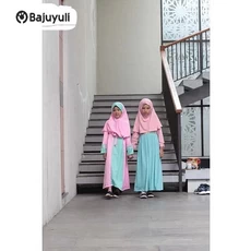 Gamis Anak Kombinasi 2 Warna Santri Umur 12 Tahun