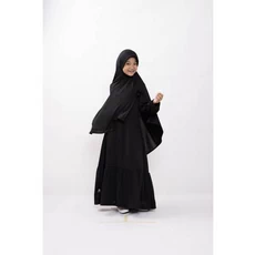 Gamis Anak Warna Navy Hitam Cadar Umur 9 Tahun