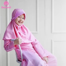 TK0049 Gamis muslim anak Warna Pink Polos Terbaru