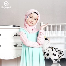 TK0102 Baju Muslim Anak Hijau Lucu Best Seller
