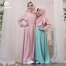 TK0271 Baju Muslim Anak Warna Salem Hijau Lucu Best Seller